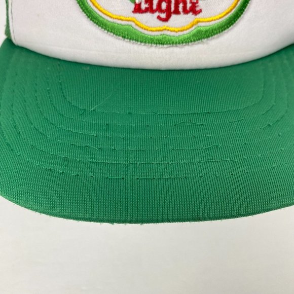 Vintage Carlsberg Beer Patch Snapback Hat Trucker Cap Mens Green Mesh - Picture 12 of 14
